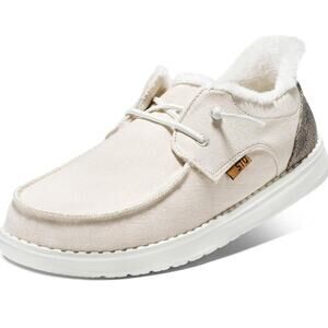 STQ Womens Loafer, Orthopedic Fur Lined Ultralight Boat Shoes, Arch Support Sz 6